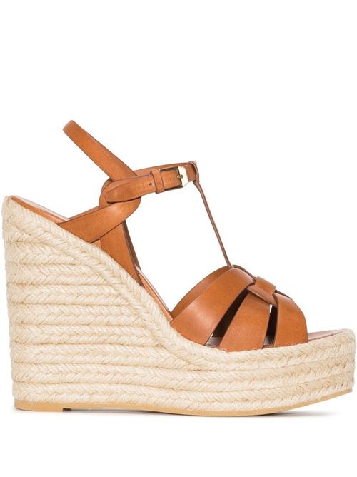 Espadrille with tribute wedge in soft leather SAINT LAURENT | 611924BDA002206